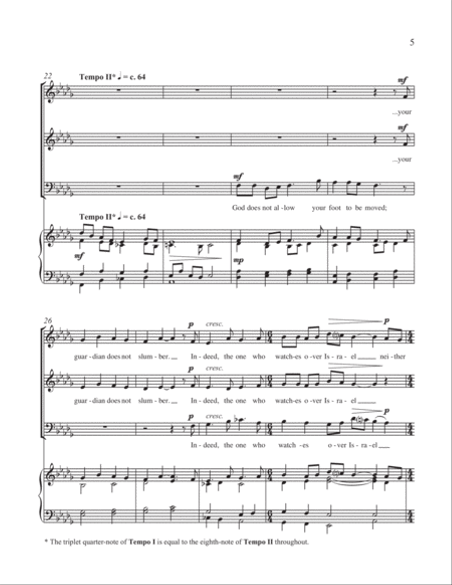 Psalm 121 (My Help Comes From the Lord) 3-Part scores gallery preview page 5
