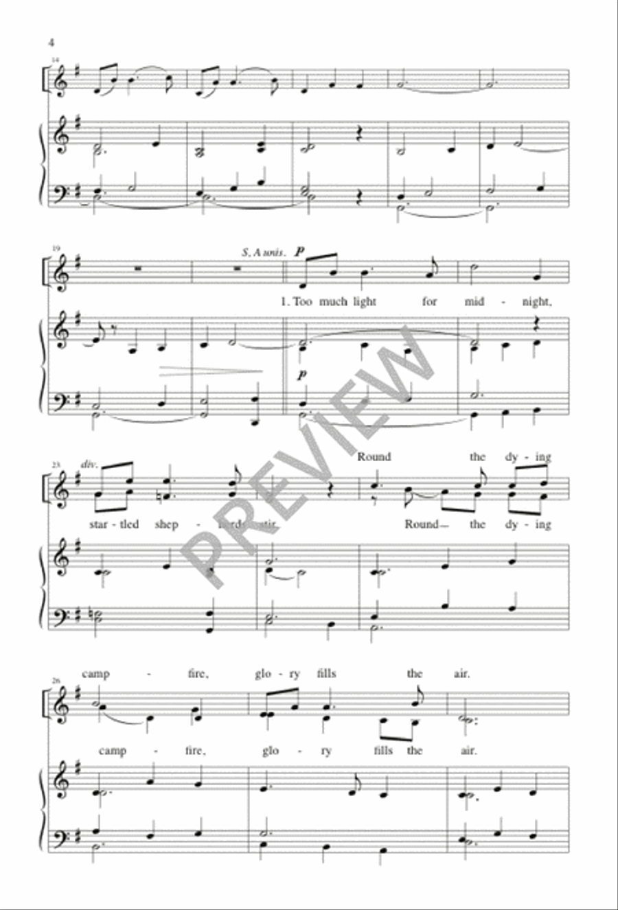 Too Much Light for Midnight 4-Part scores gallery preview page 3