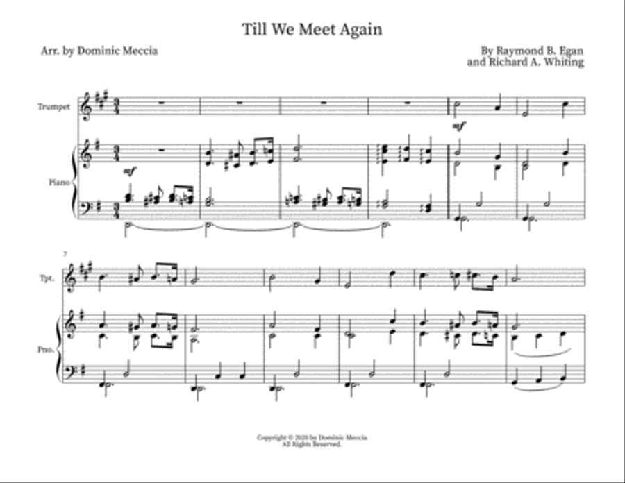 Till We Meet Again Trumpet Solo scores gallery preview page 1