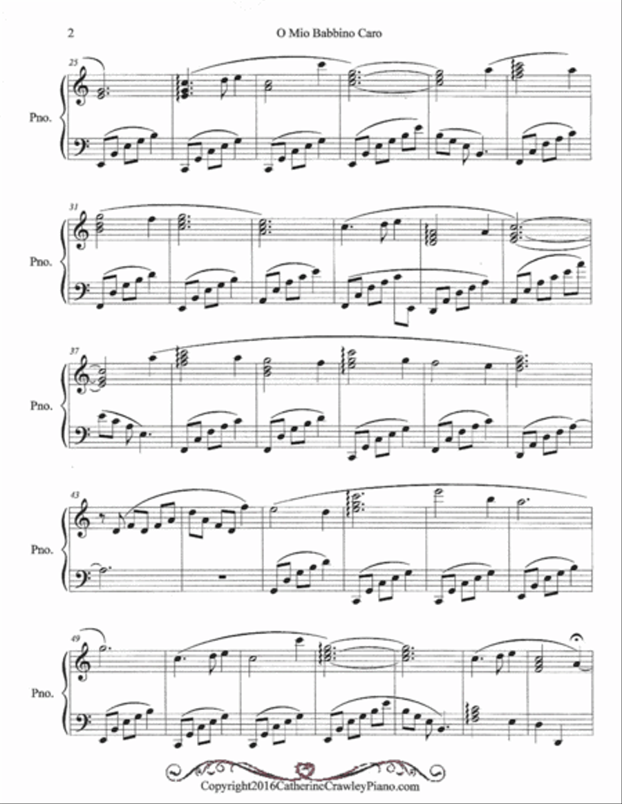 O Mio Babbino Caro Piano Solo scores gallery preview page 2