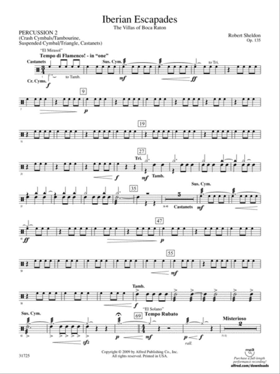 Iberian Escapades: 2nd Percussion Concert Band scores gallery preview page 1