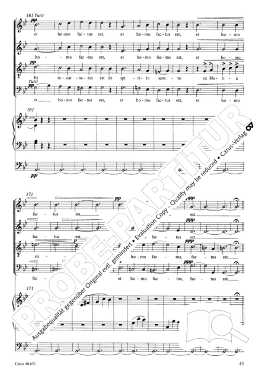 Mass in D Major (Missa in D) 4-Part scores gallery preview page 52