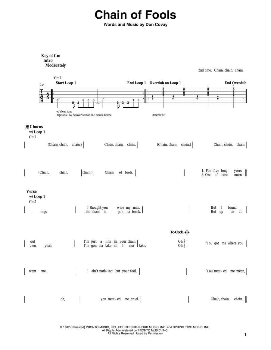 Chain Of Fools Acoustic Guitar scores gallery preview page 1