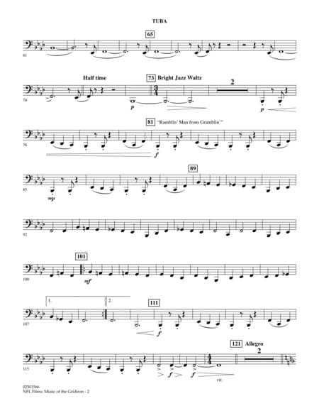 NFL Films: Music Of The Gridiron - Tuba by Michael Brown Concert Band - Digital Sheet Music