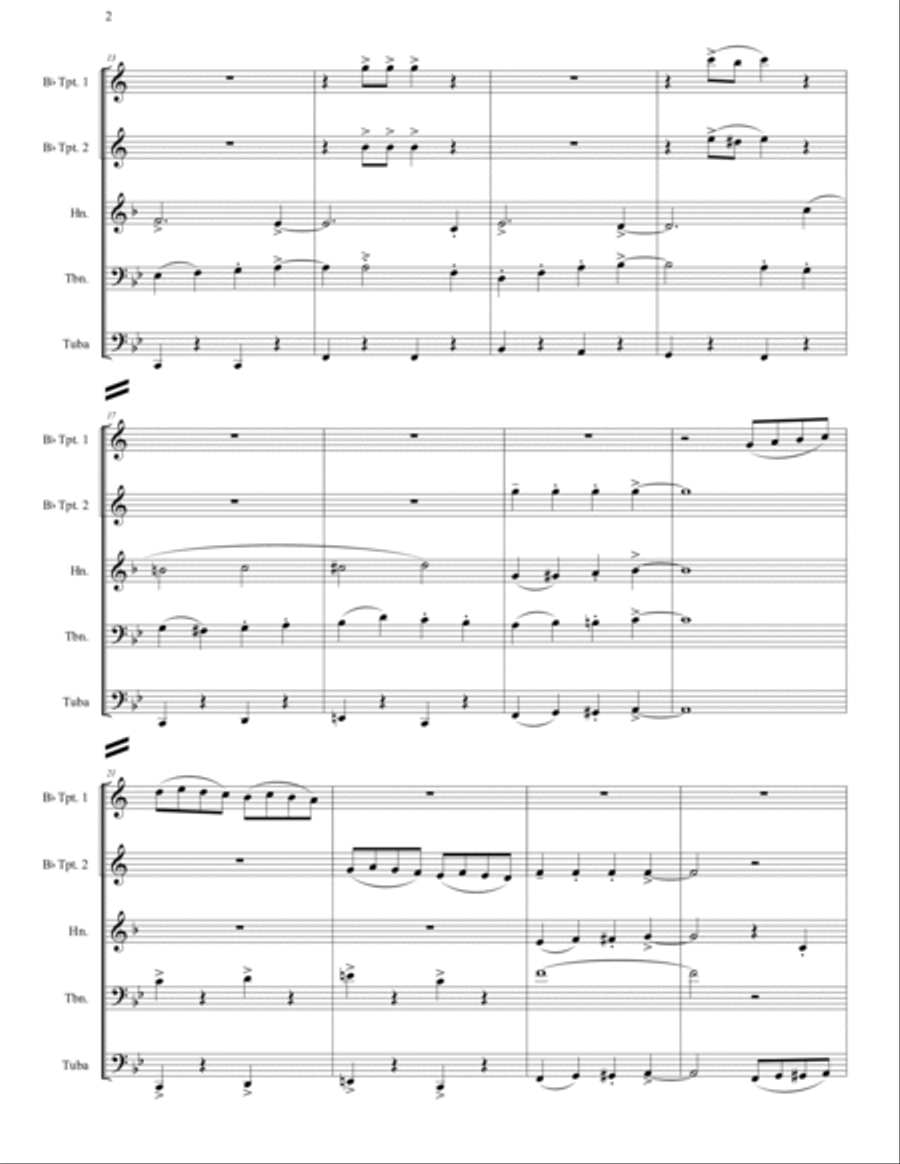 American Dad - Main Title Theme (good Morning U.s.a.) Brass Ensemble scores gallery preview page 5
