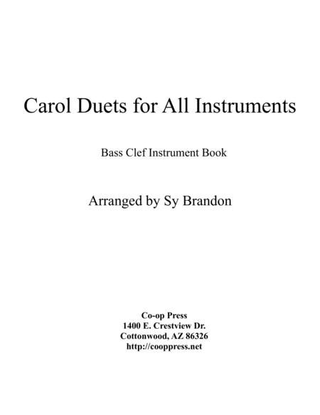 Carol Duets for all Instruments Bass Clef Book image number null