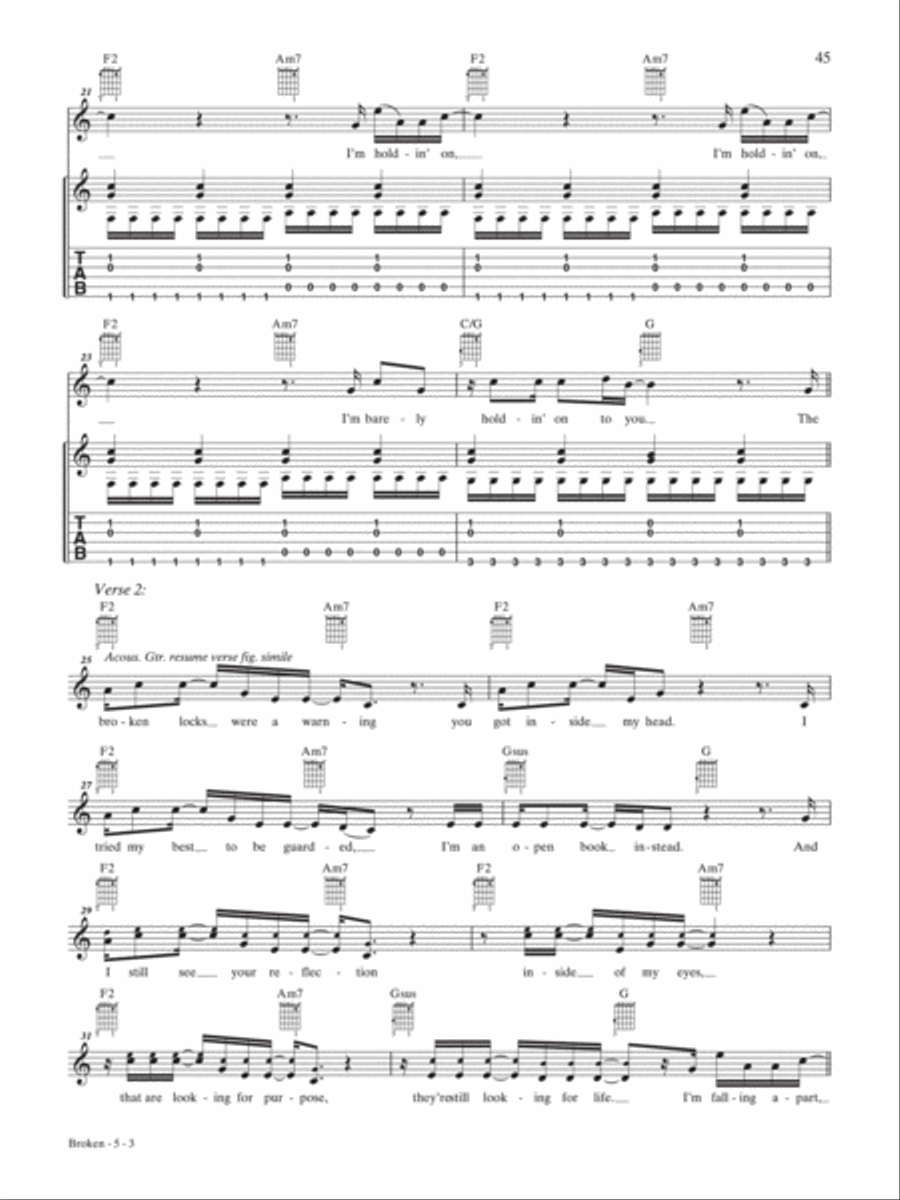 Broken Guitar Tablature scores gallery preview page 3