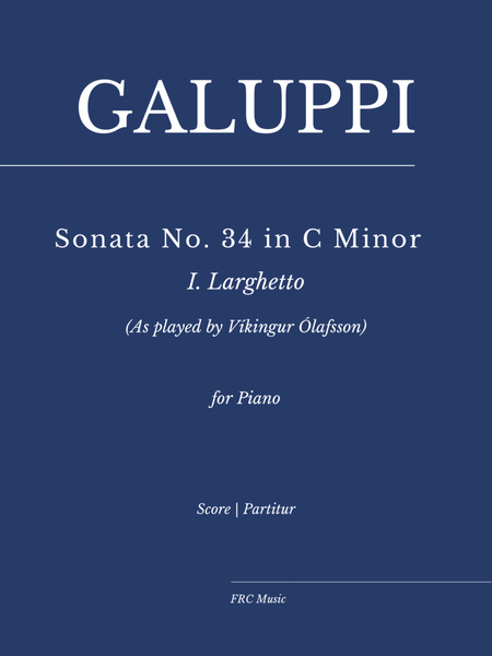 Galuppi: Sonata No. 34 in C Minor: I. Larghetto image number null