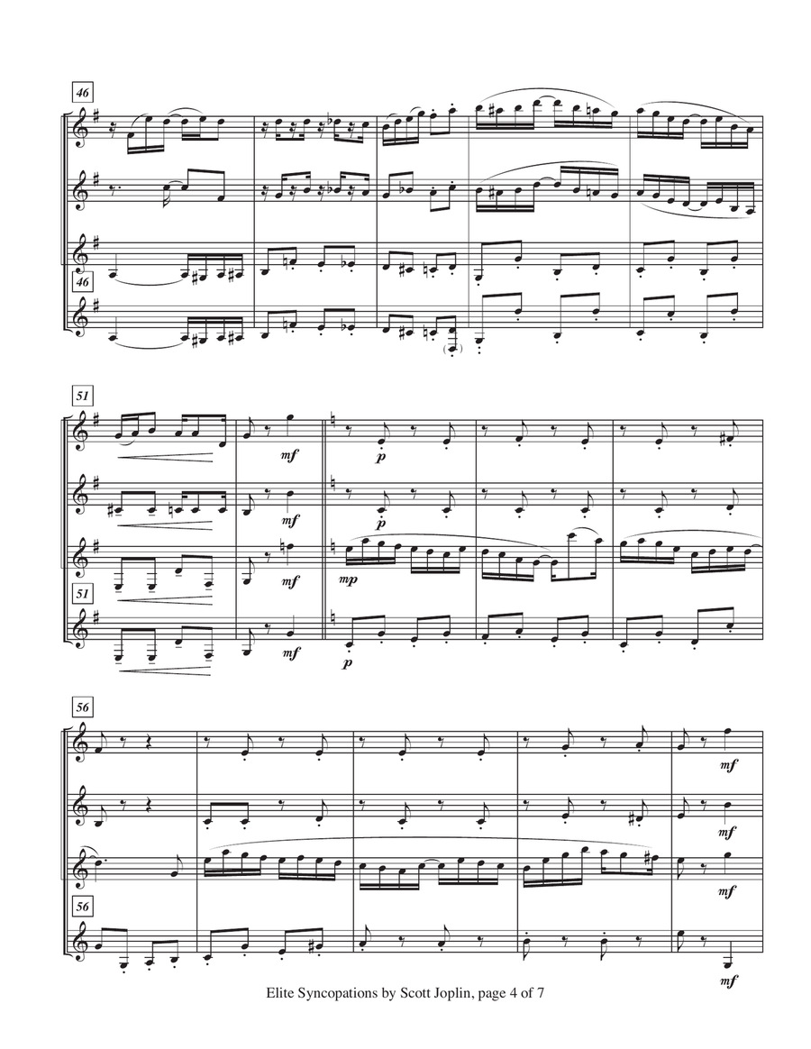 Elite Syncopations Clarinet Quartet scores gallery preview page 5