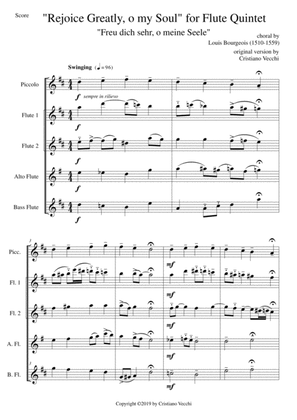 "Rejoice Greatly, o my Soul" for Flute Quintet