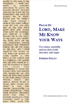Psalm 25: Lord, Make Me Know your Ways