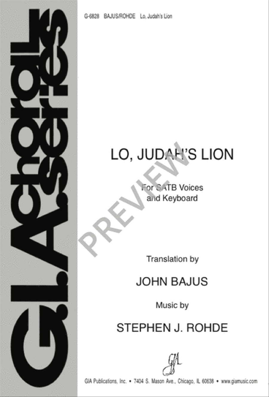 Lo, Judah's Lion Lo, Judah's Lion 4-Part scores gallery preview page 1