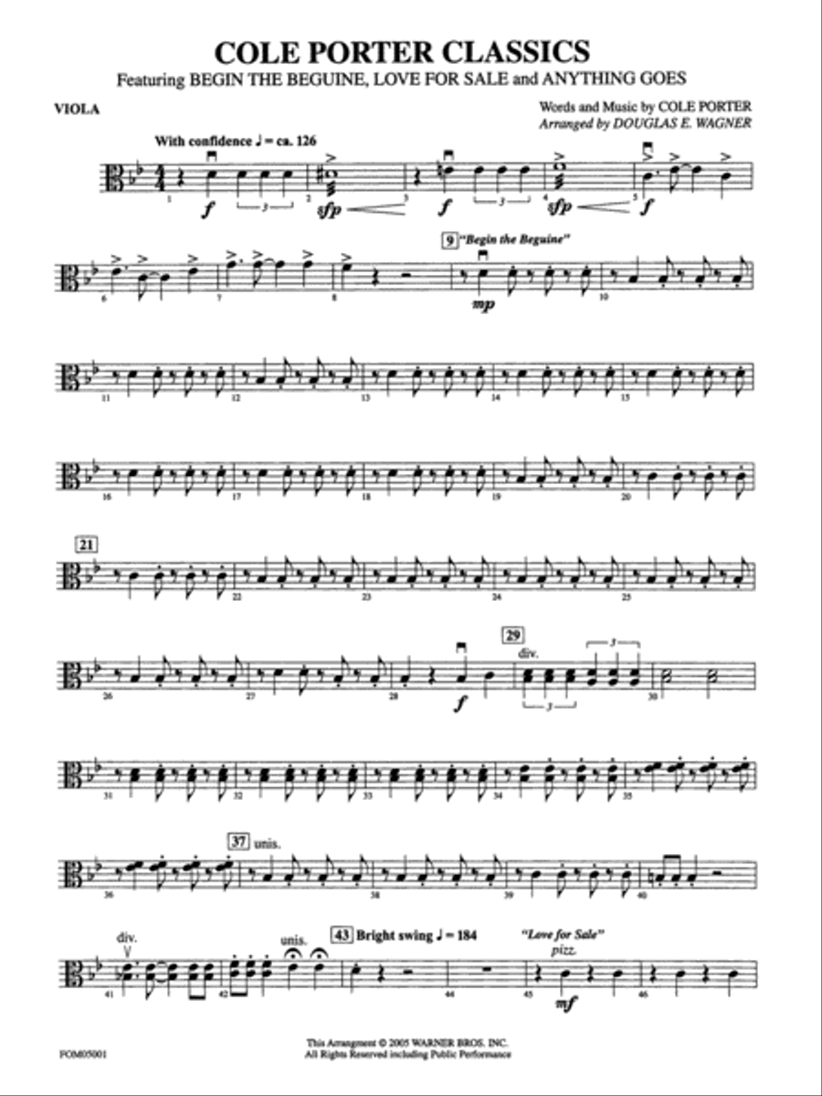 Cole Porter Classics: Viola Full Orchestra scores gallery preview page 1