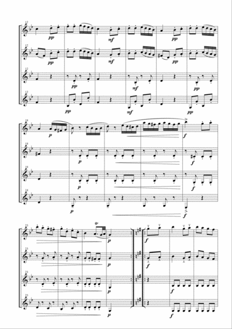 Rondò alla Turca (Turkish March) for Clarinet Quartet Clarinet Quartet scores gallery preview page 2