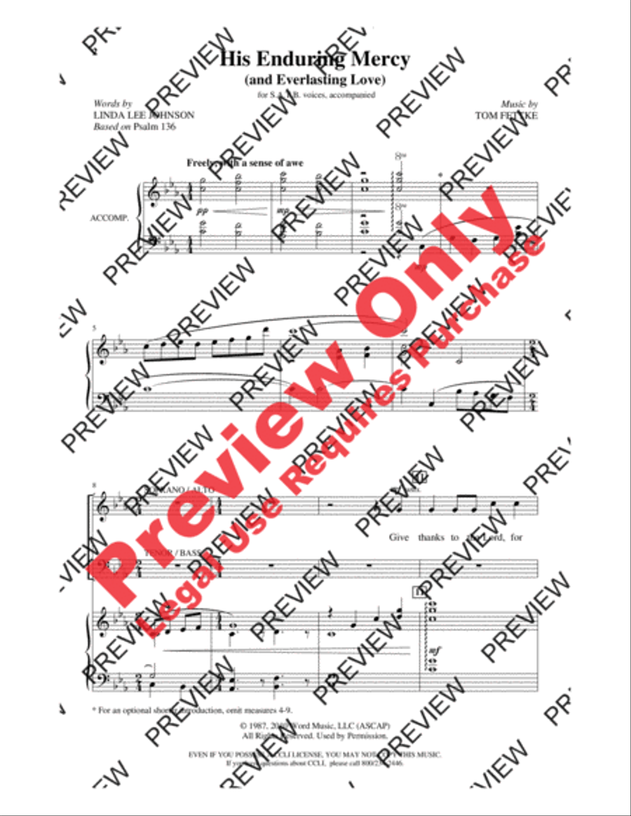 His Enduring Mercy (and Everlasting Love) by Thomas Fettke 4-Part - Sheet Music page 2