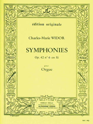 Book cover for Widor Symphonie No6 Op42 Organ Book