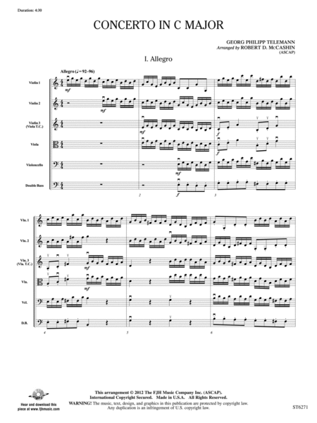 Concerto in C Major: Score
