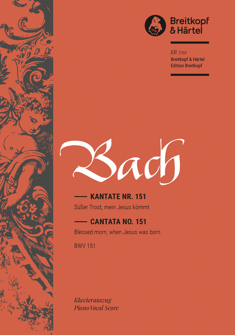 Cantata BWV 151 “Blessed morn, when Jesus was born” 4-Part scores gallery preview page 1