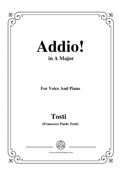 Tosti-Addio! in A Major,for voice and piano image number null