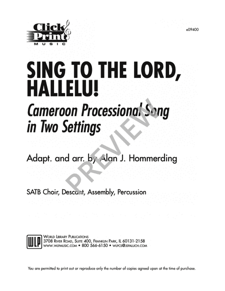 Sing to the Lord, Hallelu! image number null