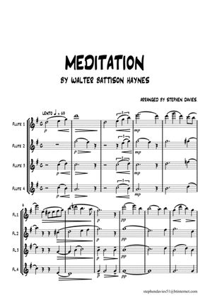 Meditation by Walter Battison Haynes for Flute Quartet