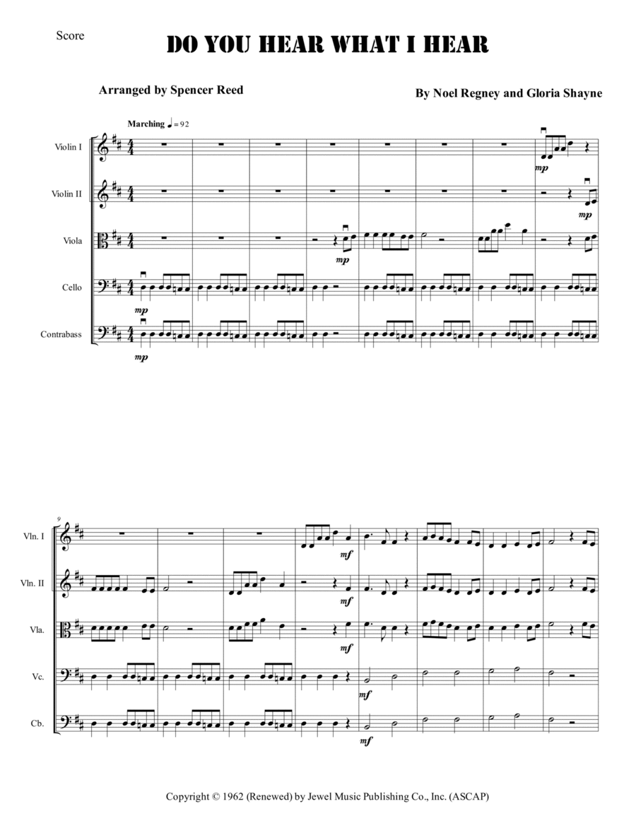 Do You Hear What I Hear String Orchestra scores gallery preview page 1