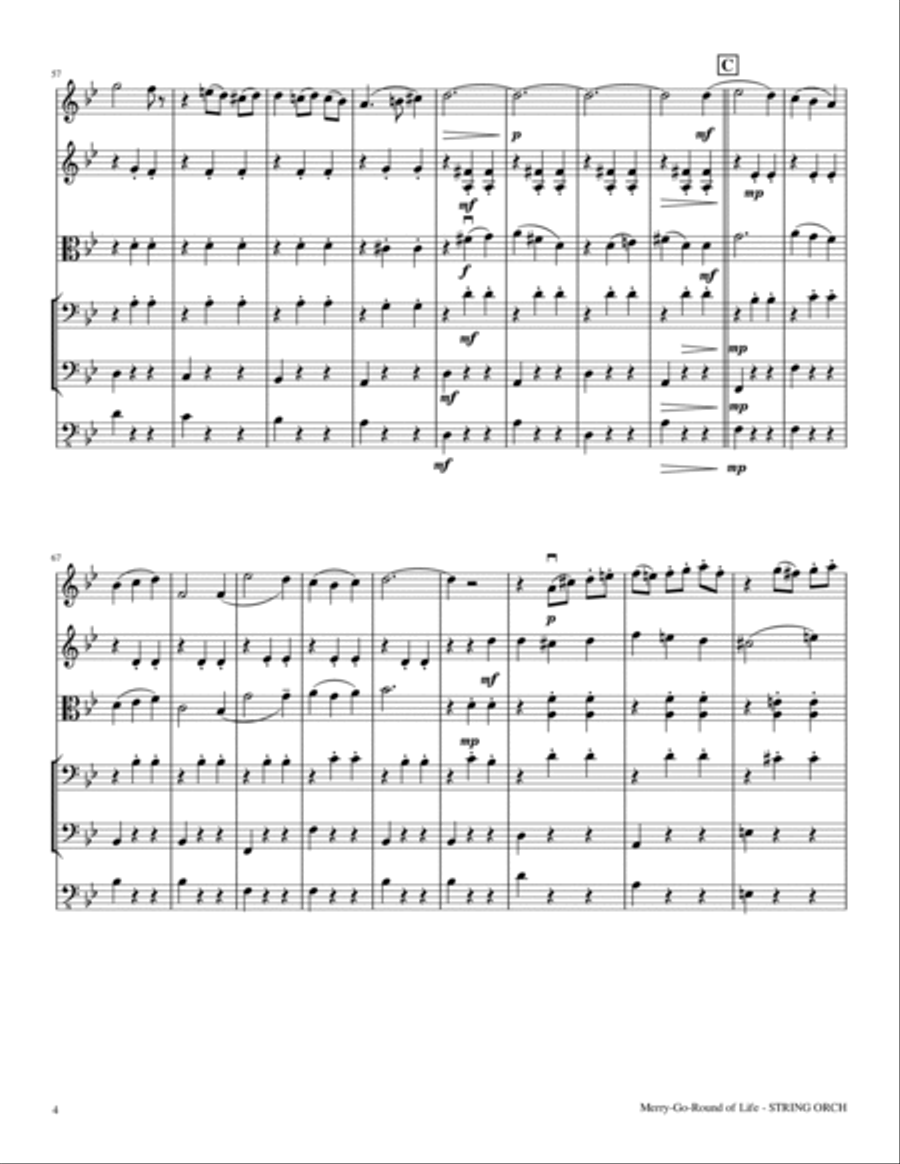 Merry-go-round Of Life String Orchestra scores gallery preview page 4