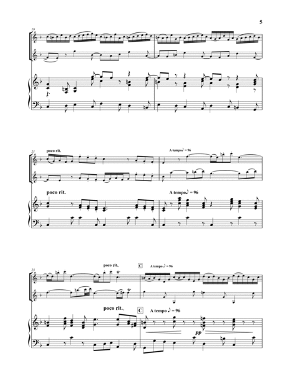 J. S. Bach: Largo from Double Violin Concerto in D minor (for 2 violins and Piano Accompaniment) String Duet scores gallery preview page 6