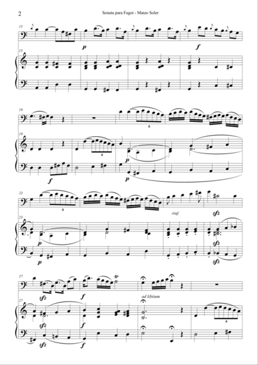 Sonata para fagot de Mateo Soler Small Ensemble scores gallery preview page 4