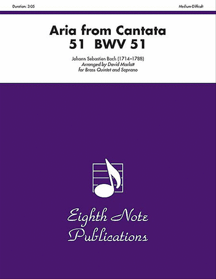 Aria (from Cantata 51, BWV 51) Brass Quintet scores gallery preview page 1