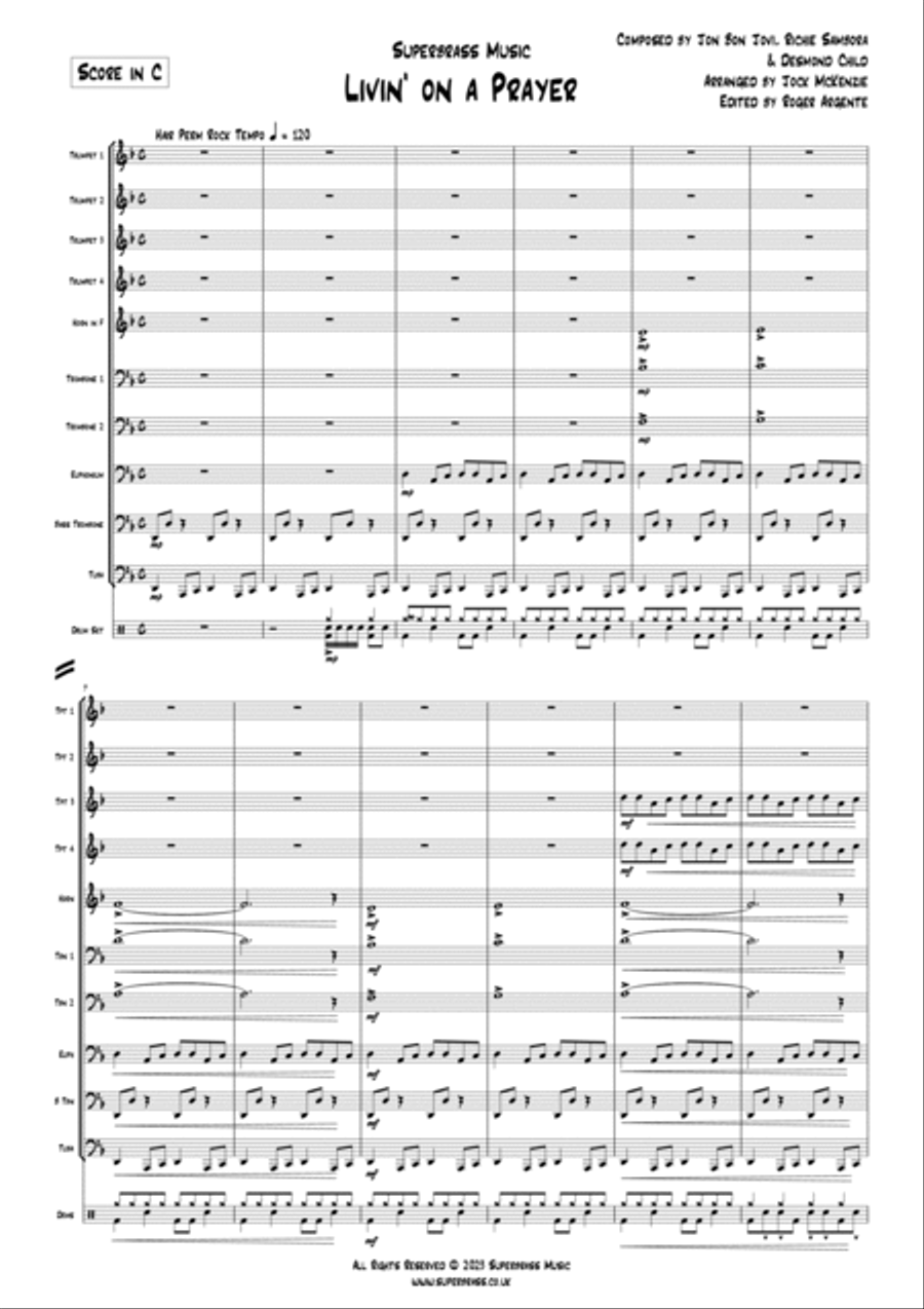 Livin' On A Prayer Brass Ensemble scores gallery preview page 3