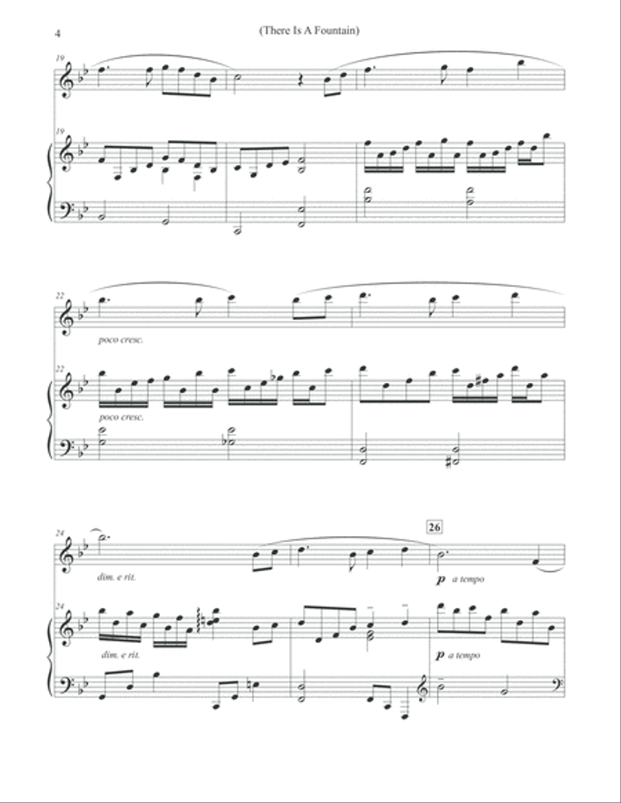There Is A Fountain - Ambient Flute & Piano Flute Solo scores gallery preview page 4