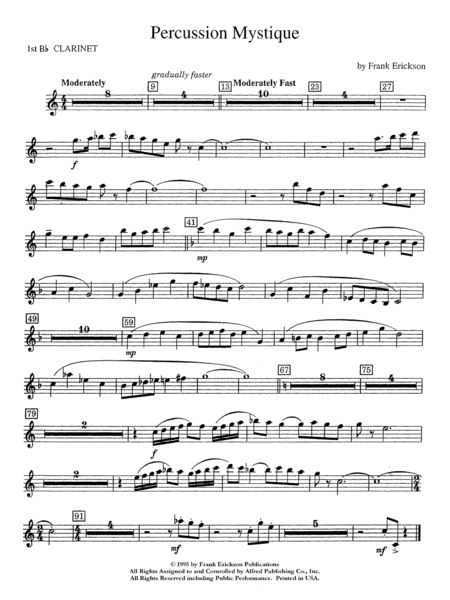 Percussion Mystique: 1st B-flat Clarinet