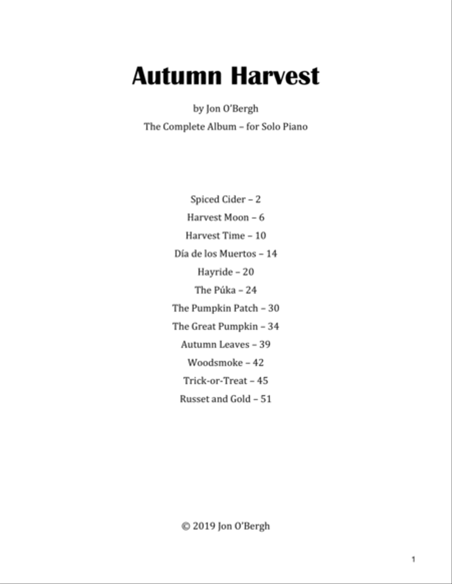 Autumn Harvest - The Complete Album for Solo Piano Piano Solo scores gallery preview page 2