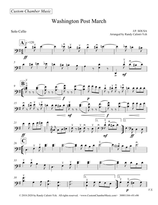 Book cover for Sousa Washington Post March (solo cello)
