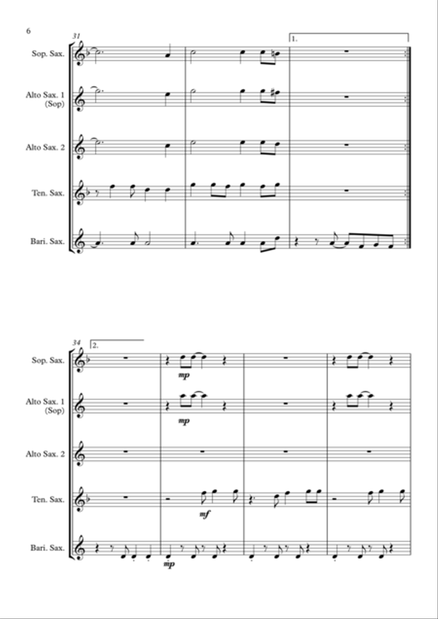 Happy Saxophone Quartet scores gallery preview page 6