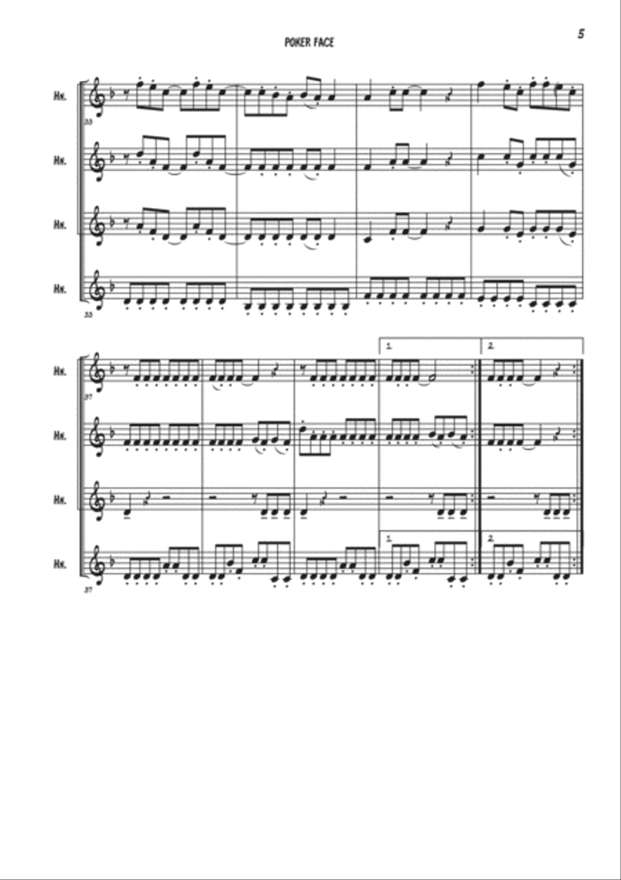 Poker Face Brass Ensemble scores gallery preview page 5