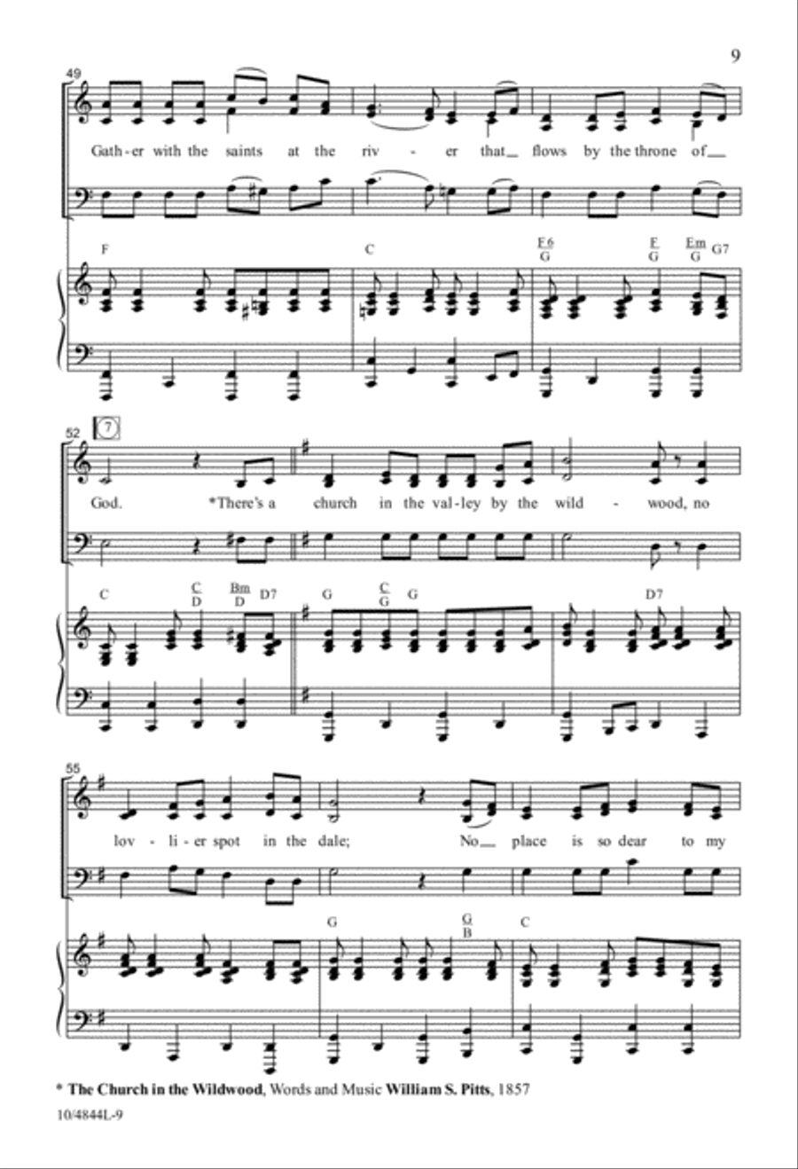 Back to the Church in the Wildwood 3-Part scores gallery preview page 9