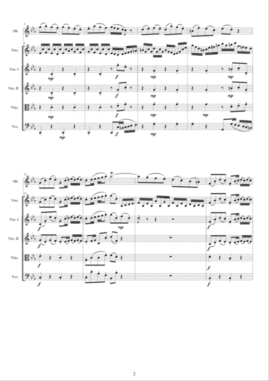 Bach - Double Concerto in C minor BWV1060R for Oboe, Violin and Strings String Orchestra scores gallery preview page 2