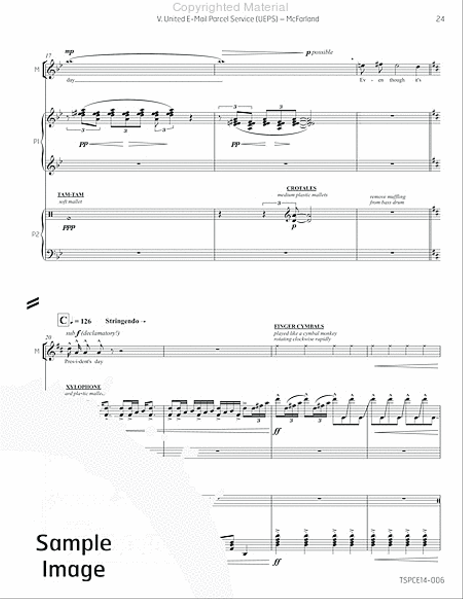 5 Songs in the Age of Stupidity Percussion Ensemble scores gallery preview page 30