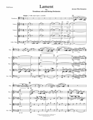 Lament for Trombone and String Orchestra