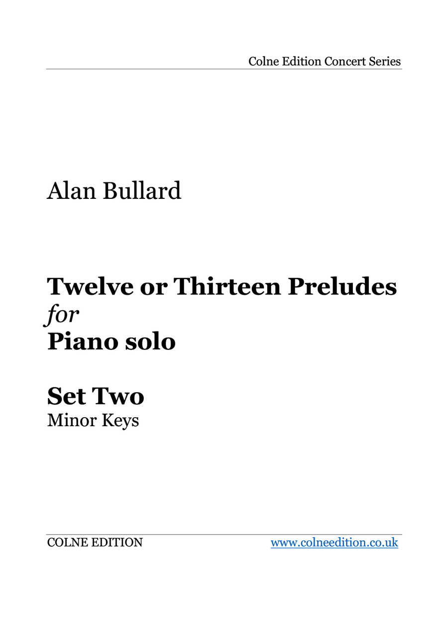 Twelve or Thirteen Preludes for Piano Solo, Set Two (minor keys) Piano Solo scores gallery preview page 1