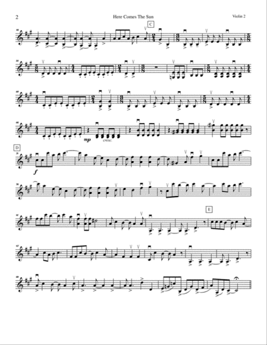 Here Comes The Sun Here Comes The Sun String Trio scores gallery preview page 4