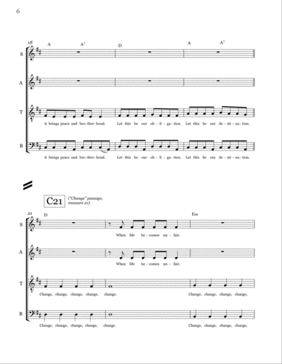 Change: A Choral Dialectic for Unaccompanied SATB Choir 4-Part scores gallery preview page 6