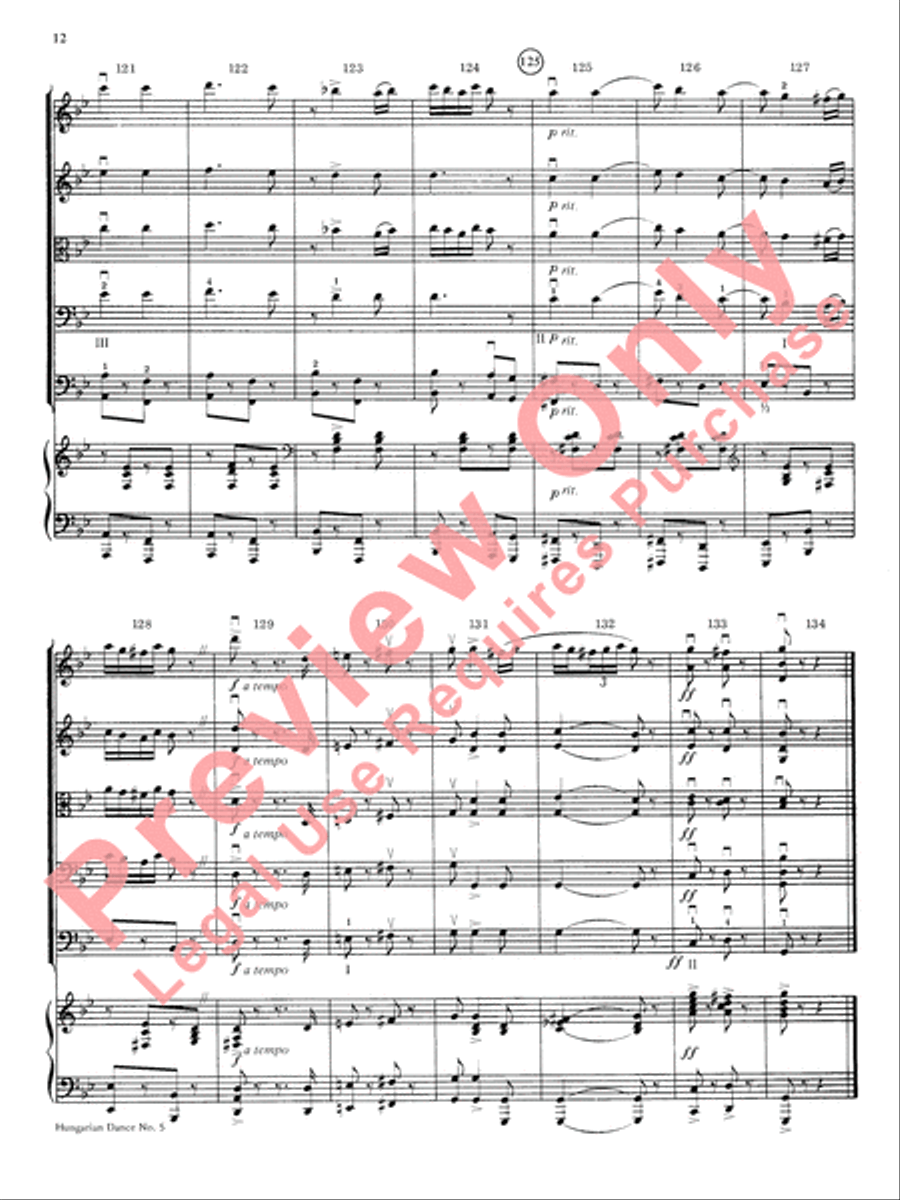 Hungarian Dance No. 5 String Orchestra scores gallery preview page 13