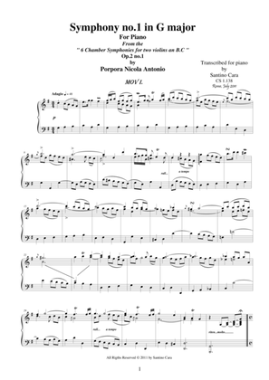 Book cover for Porpora NA - Simphony no1 in G - Complete Piano version