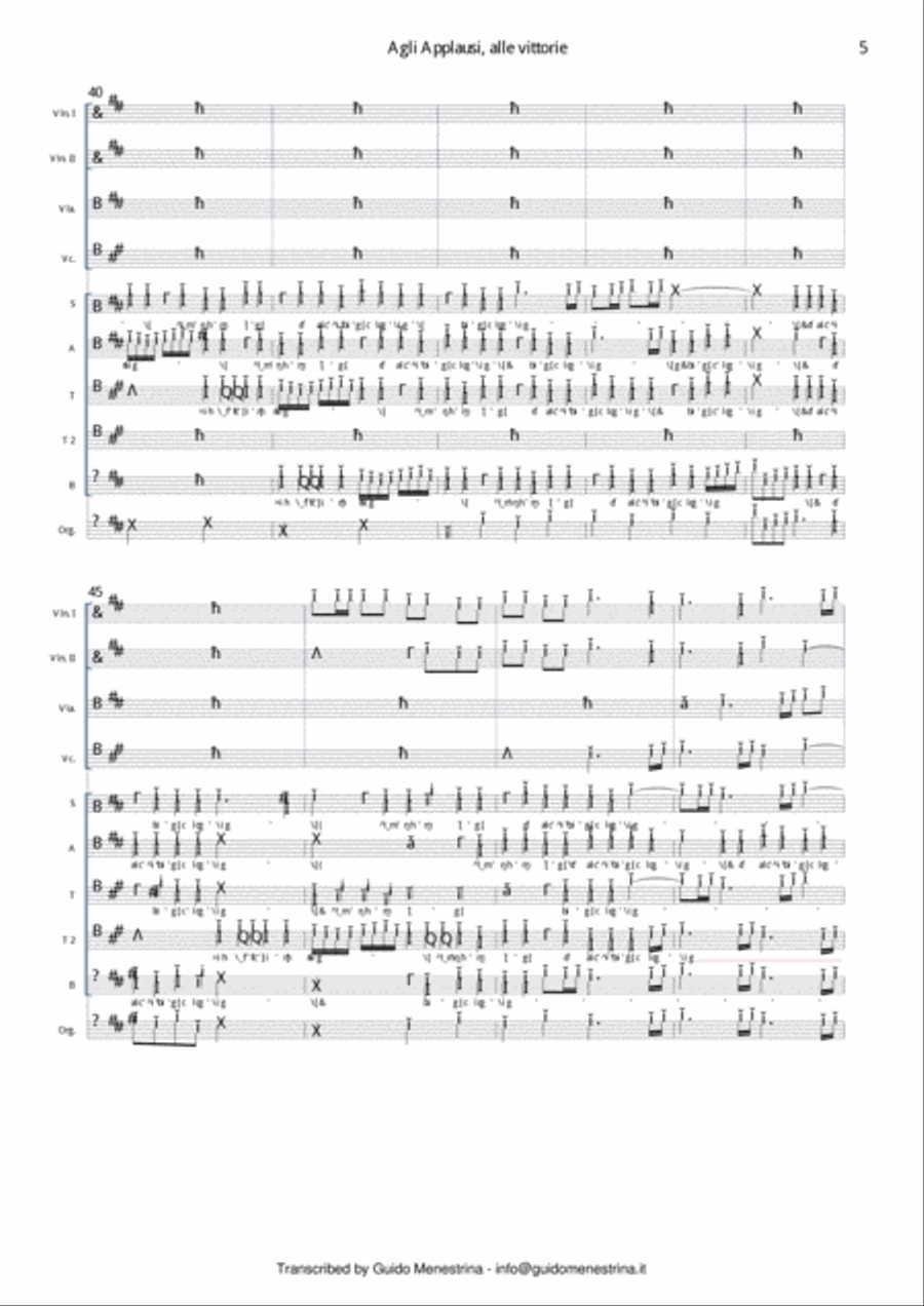 Antonio Maria Pacchioni - Agli Applausi, alle vittorie Large Ensemble scores gallery preview page 6