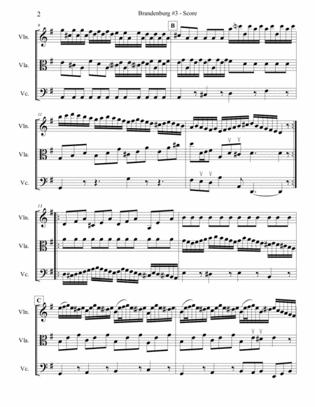 Brandenburg Concerto #3, 3rd Mvt. for String Trio image number null