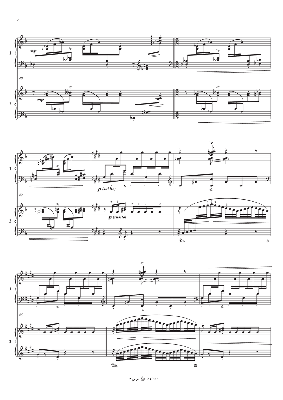 Alborada del Gracioso, for 2 pianos Piano Duet scores gallery preview page 4