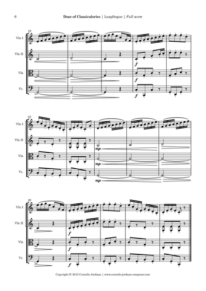 Dose of Classicalories, 3 easy pieces for string quartet
